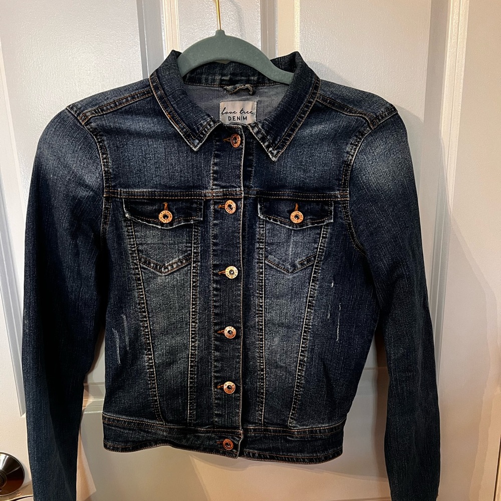 Love Tree Dark Blue Jean Jacket